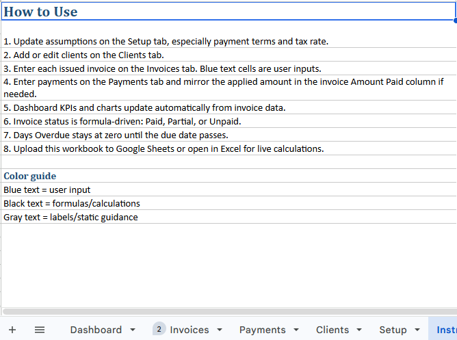 Invoice and Payment Tracker for Cleaning Businesses