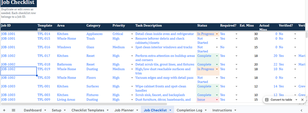 Deep Cleaning Checklist System for Cleaning Businesses